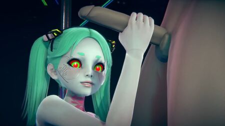 Rebecca en position debout : parodie hentai de Cyberpunk Edgerunners