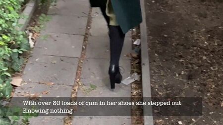 Plus de 30 éjaculations dans les chaussures de ma copine – Et elle les porte !