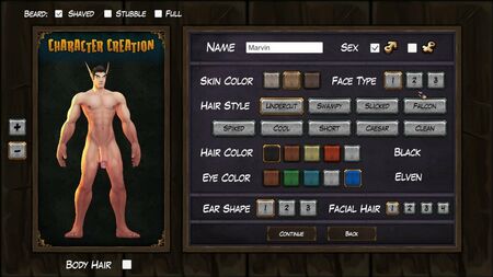 Marvin l'elfe haut - Minet nu - Jeu « Lust for Adventure »