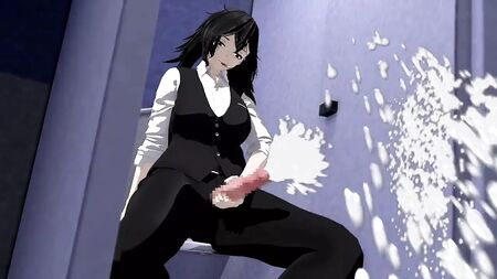 Une serveuse futa pendant sa pause