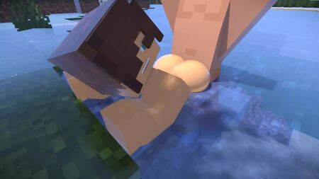 Un personnage gay de Minecraft se fait baiser par Steve