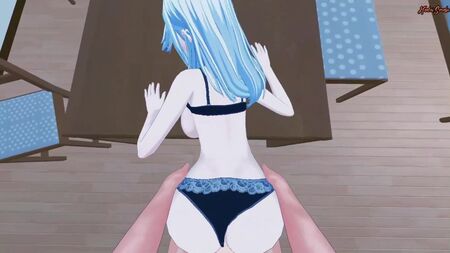 Baiser Sae Niijima de Persona 4 sur une table. Persona 4 Hentai