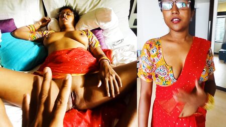 Bahuko Sasurka Buddha Lund Bahot Pasand Hain - Une femme indienne en sari rouge fait l'amour en hindi