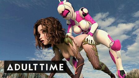 F.U.T.A. Sentai Squad - Orgasme futanari robotique géant