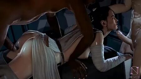 Rey Skywalker x Stormtrooper - sexe en groupe ; gangbang ; BBC ; blacked ; interracial ; 3D sex porno hentai ; (by niisath) [Star Wars]