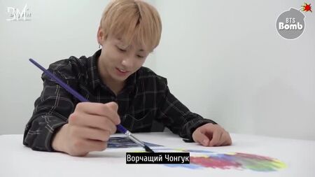 [RUS SUB] [BANGTAN BOMB] Se concentrer sur le dessin JK - BTS