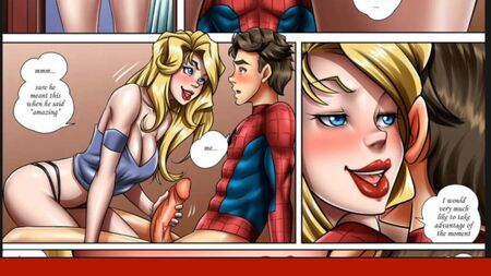 Spider Man a reçu une dose de plaisir d'une blonde