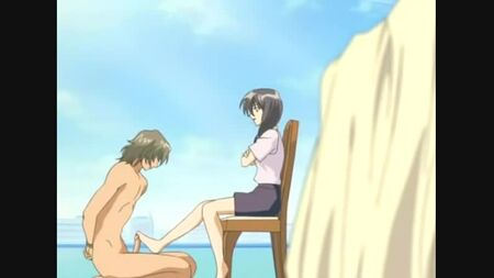 Footjob hentai femdom