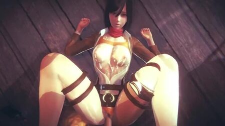 Mikasa Ackerman - POV ; branlette ; masturbation ; cowgirl ; missionnaire ; orgasme ; gros seins ; porno hentai 3D ; [SnK | L'Attaque des Titans]