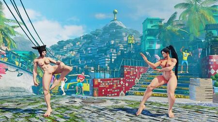Street Fighter V — Juri contre Chun-Li — Mod de nudité