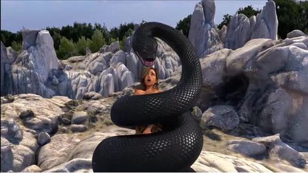 Un serpent avale une fille nue, la tête la première 6