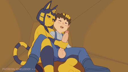 Animal Crossing Ankha x Cheldoy, animation hentai, anime porno 18+, аниме, анимация, хентай, sexe, hentai