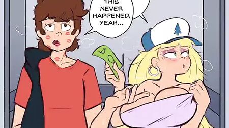 Dipper Pines et Pacifica Northwest baisent dans un ascenseur