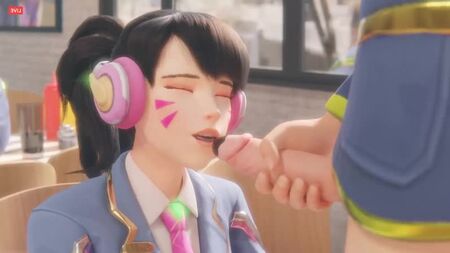 Fellation piégée de D.va - porno Overwatch [porno 3D, R34, hentai, SFM, tout sexe, hentai 3D, fellation, branlette, éjaculation dans la bouche, colère]