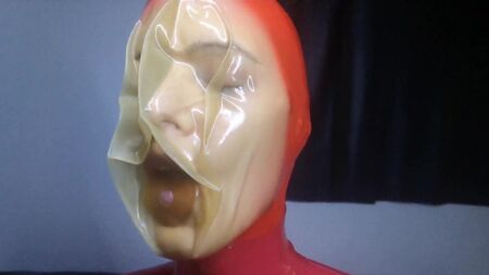 Masque en latex pour jeux respiratoires